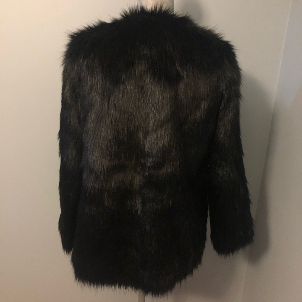 Black Faux Fur Jacket - Picture 3 of 6